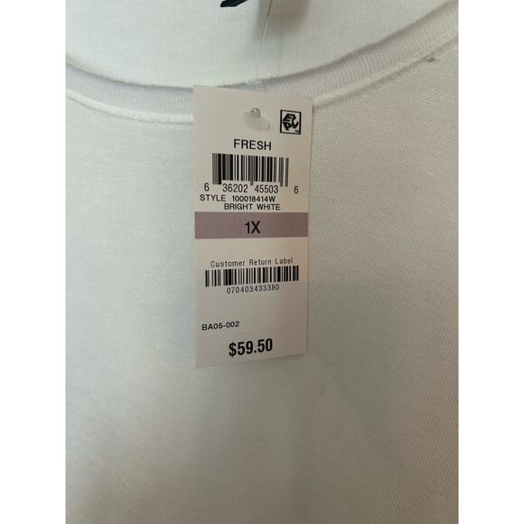 NWT INC International Concepts white short sleeve women’s shirt, size 1x - Picture 4 of 7